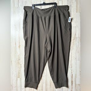 Old Navy Active Powersoft High Rise Plus Olive Green  Joggers Go Dry Size 4X NWT